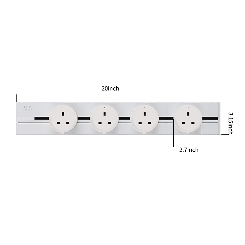 Power track and Electrical outlet UK Set-wowsocket