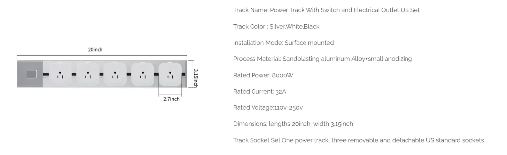 Track socket rated for 250v-wowsocket