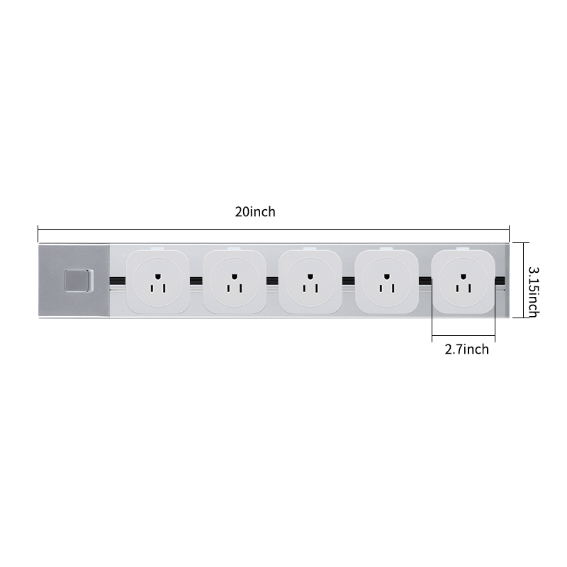 Power Track With Switch and Electrical Outlet US Set-wowsocket